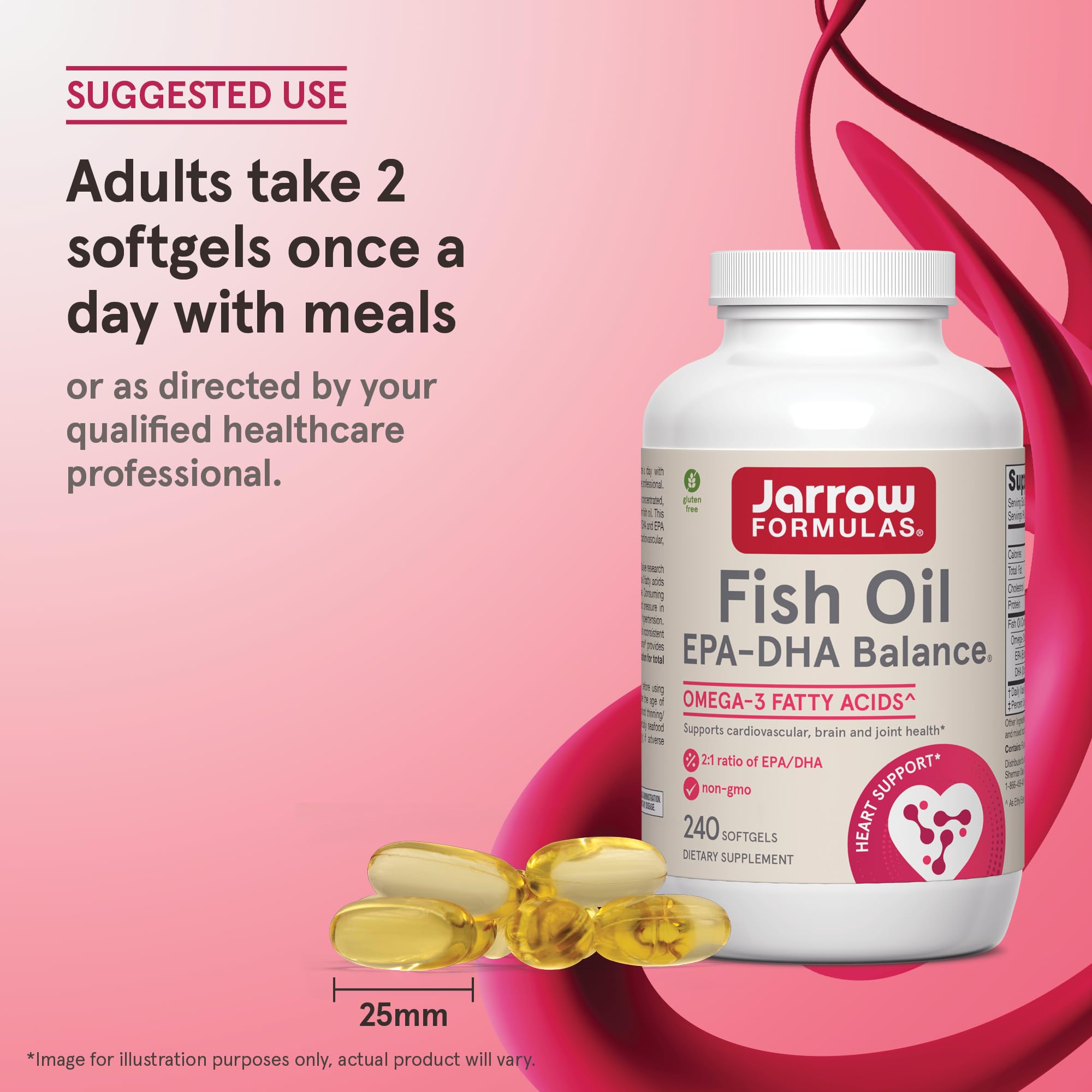 Jarrow Formulas tabla nutricional enfocada en EPA y DHA por porción
