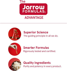 Jarrow Formulas ingredientes no‑OGM resaltando limpieza y seguridad