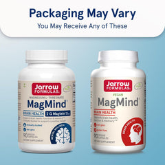 Jarrow Formulas MagMind cápsulas junto a luz tenue para rutina de noche
