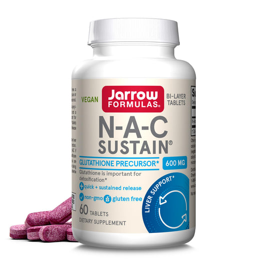 Jarrow Formulas frontal del frasco mostrando marca y dosis 600 mg