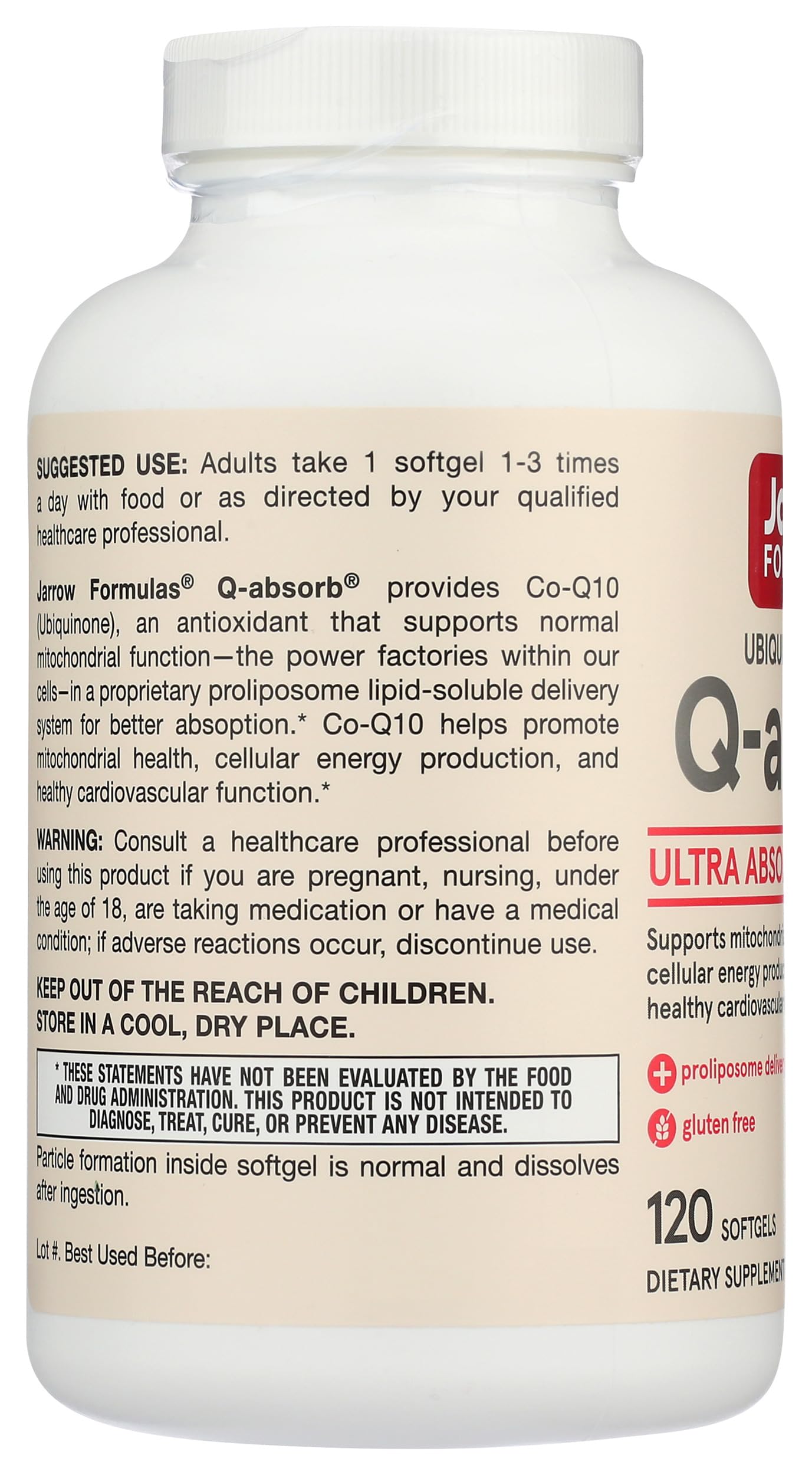 Jarrow Formulas persona tomando cápsula con comida para mejor absorción