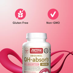 Jarrow Formulas QH-Absorb cápsula en mano que ilustra tamaño y facilidad de ingestión