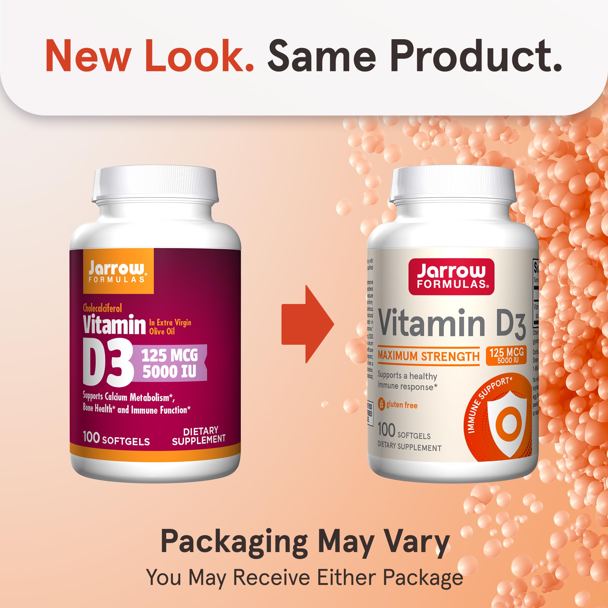Primer plano de cápsula blanda Jarrow Formulas Vitamina D3 destacando fácil ingestión