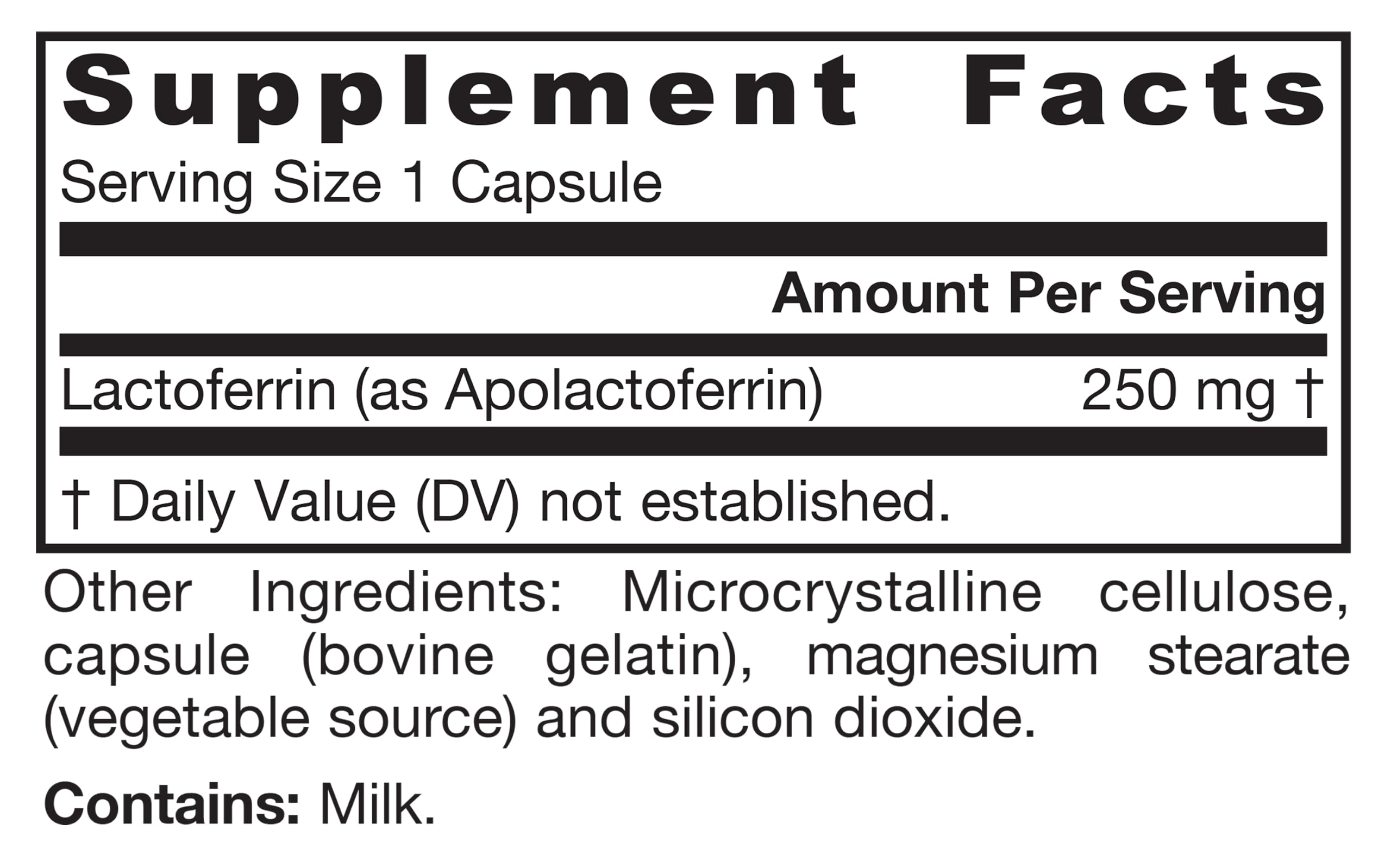 Jarrow Formulas etiqueta con información, lectura clara de ingredientes