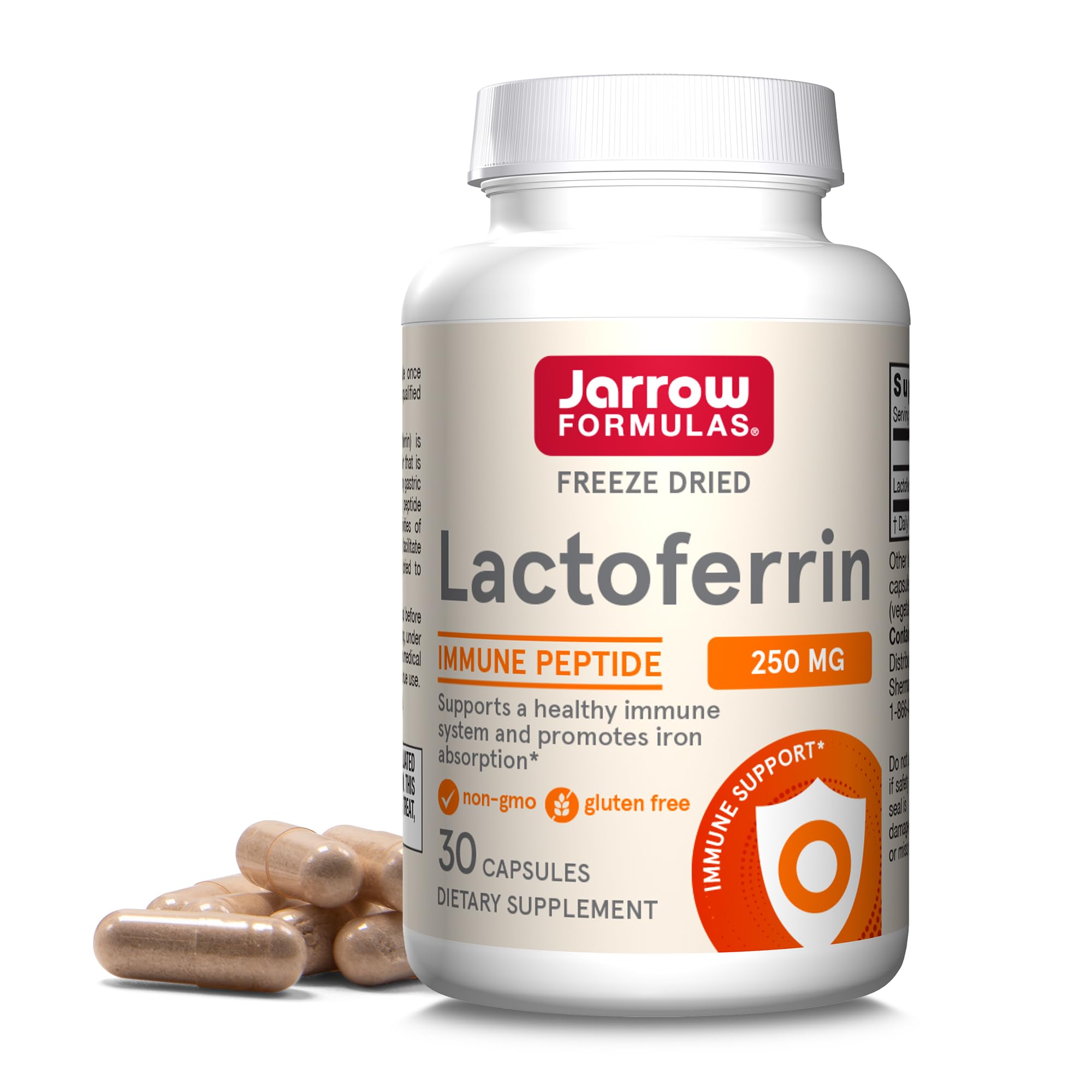 Jarrow Formulas frasco al frente mostrando etiqueta clara y beneficio de apoyo inmunitario