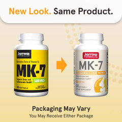 Jarrow Formulas MK-7 cápsula blanda en primer plano mostrando su acabado y facilidad de deglución
