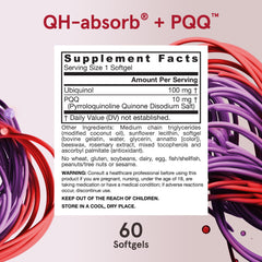 frasco abierto con softgels Jarrow QH-Absorb + PQQ para visualizar contenido y dosis por envase