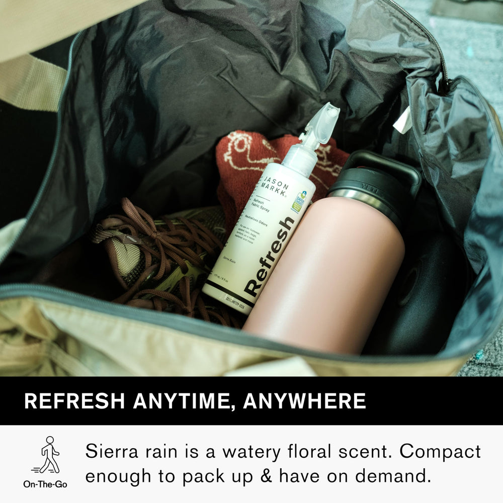Jason Markk etiqueta Sierra Rain destacando aroma acuático y fresco