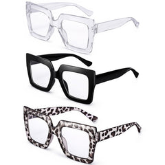 JATEBI vista frontal del pack de tres gafas con estilo oversized y protección