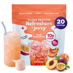 Envase Javvy Peach Passion frontal mostrando diseño y sabor durazno para elección clara