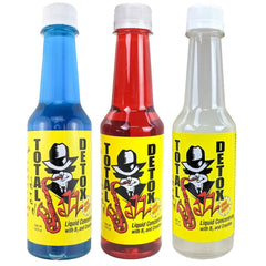 JAZZ DETOX frasco frontal paquete de 3 10 oz mostrando etiqueta y fácil mezcla