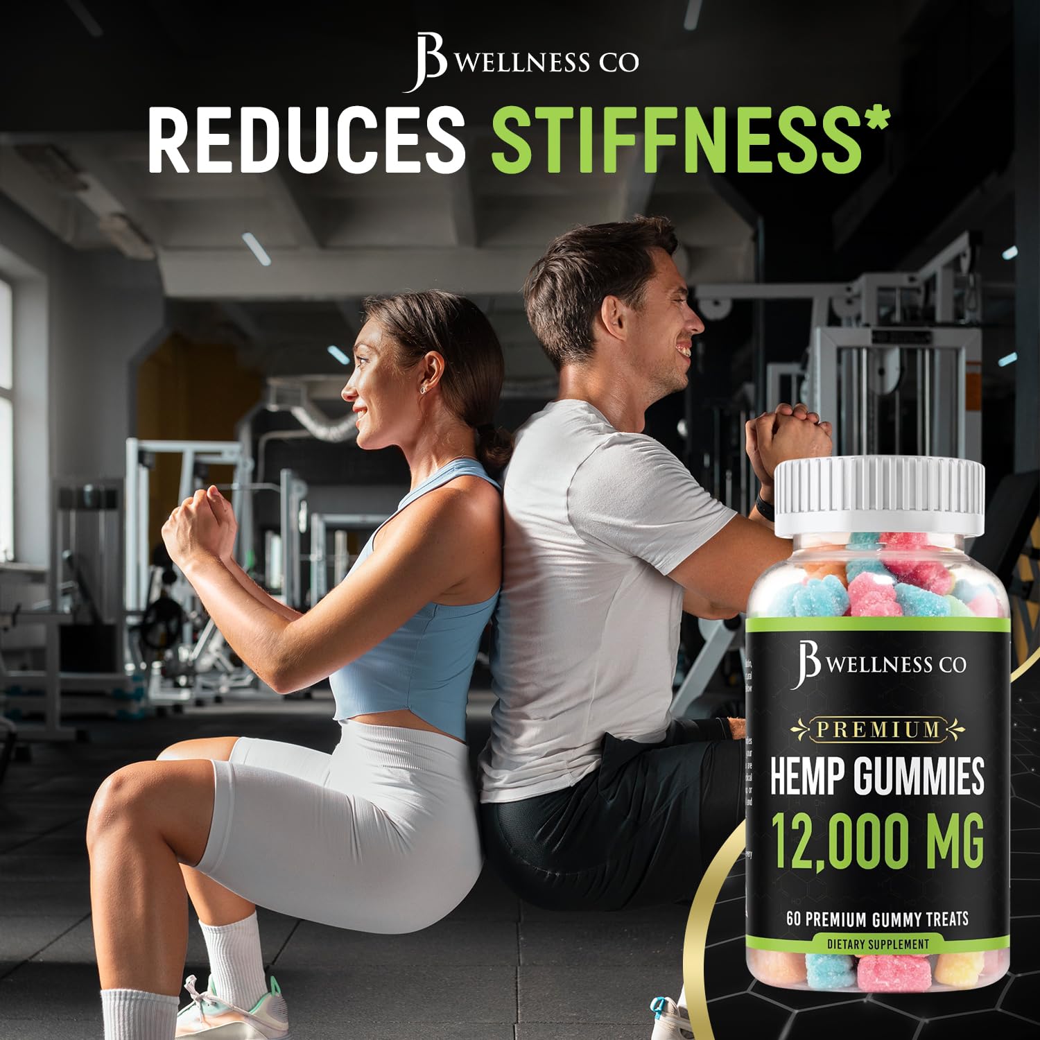 JB Wellness Co gominola en close-up destacando sabor frutal apetecible