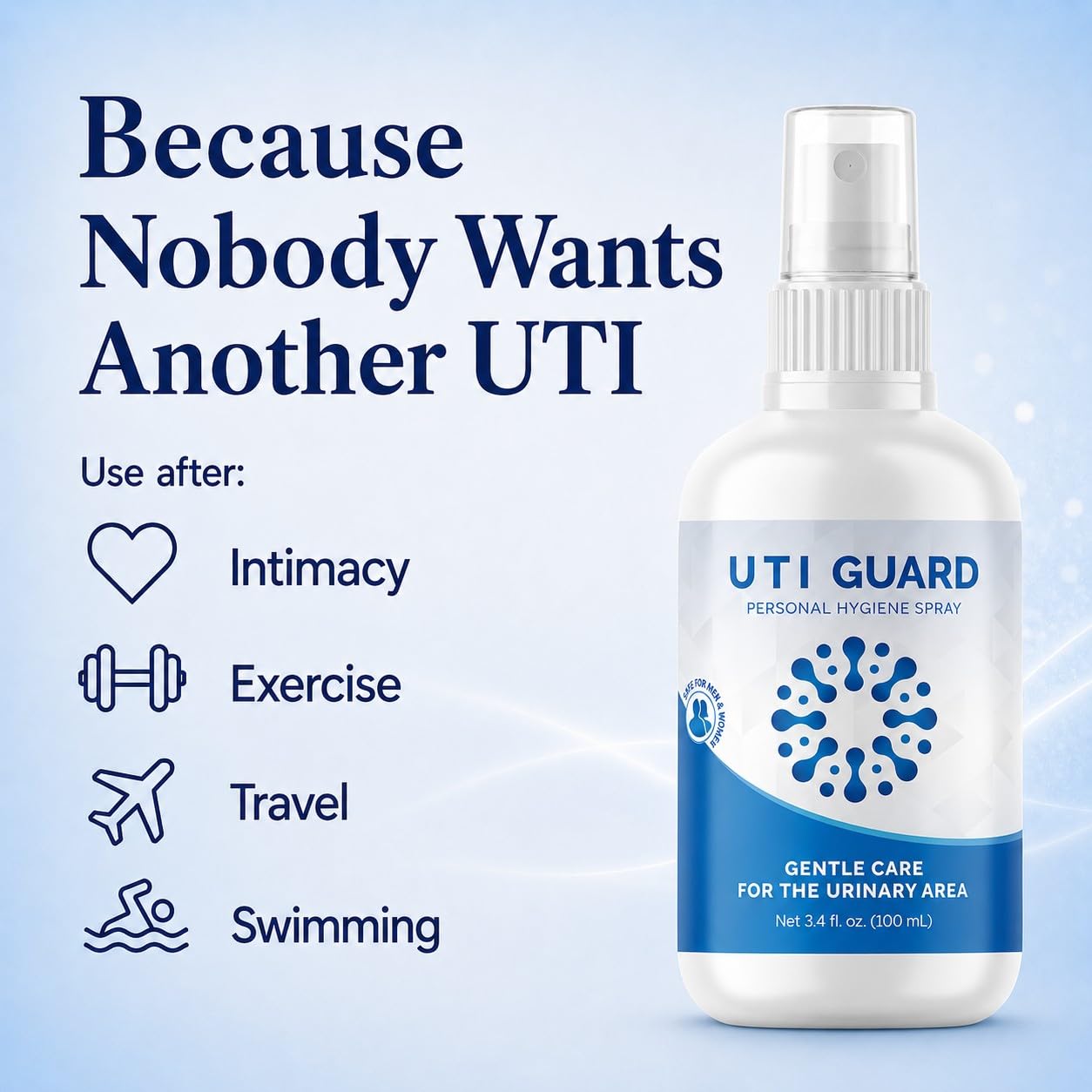 Etiqueta de JBOLT Labs UTI Guard con lista de ingredientes simples y sin alcohol