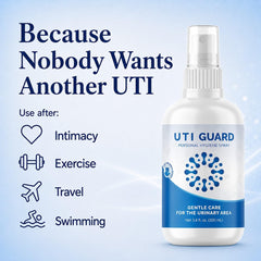 Etiqueta de JBOLT Labs UTI Guard con lista de ingredientes simples y sin alcohol