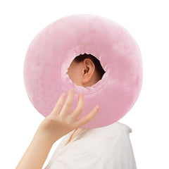 JDVBDNK almohada donut frontal mostrando el orificio central y soporte