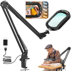 Jeedefi lupa frontal con pinza mostrando fijación estable y mejor enfoque