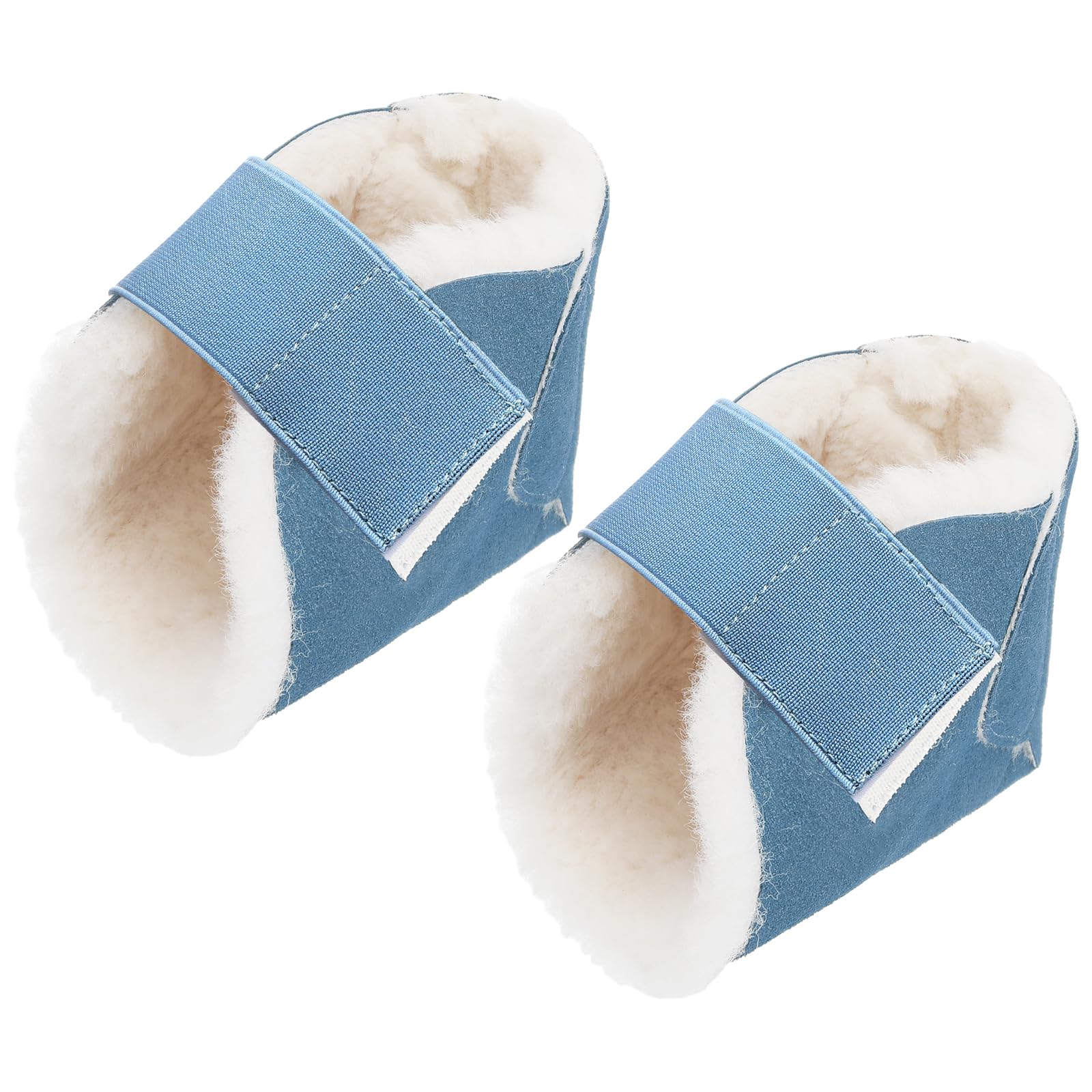 Jeere embalaje frontal mostrando par de protectores y color azul claro, protección cómoda
