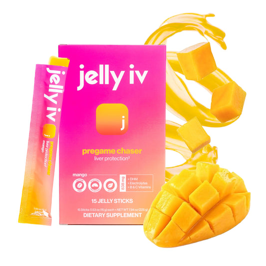 Jelly IV fast morning relief packaging shown for quick refreshment.