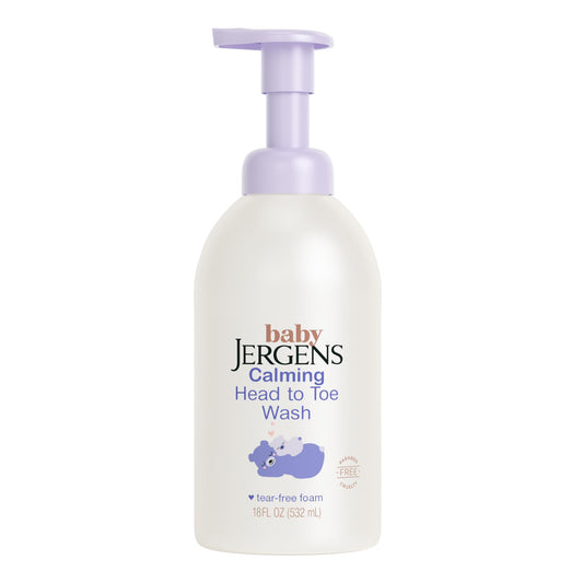 Jergens envase frontal mostrando diseño y beneficios para baño seguro