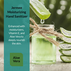 JERMEE etiqueta mostrando aloe y vitamina E, hidratación visible