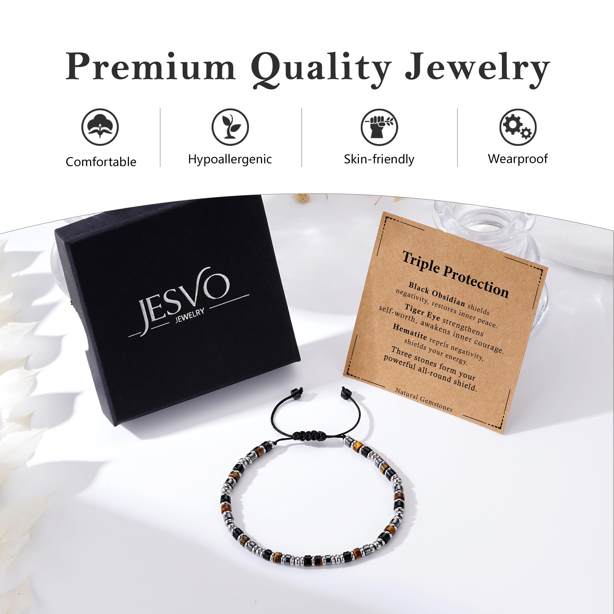 Jesvo pulsera en muñeca masculina ajustable y cómoda para diario