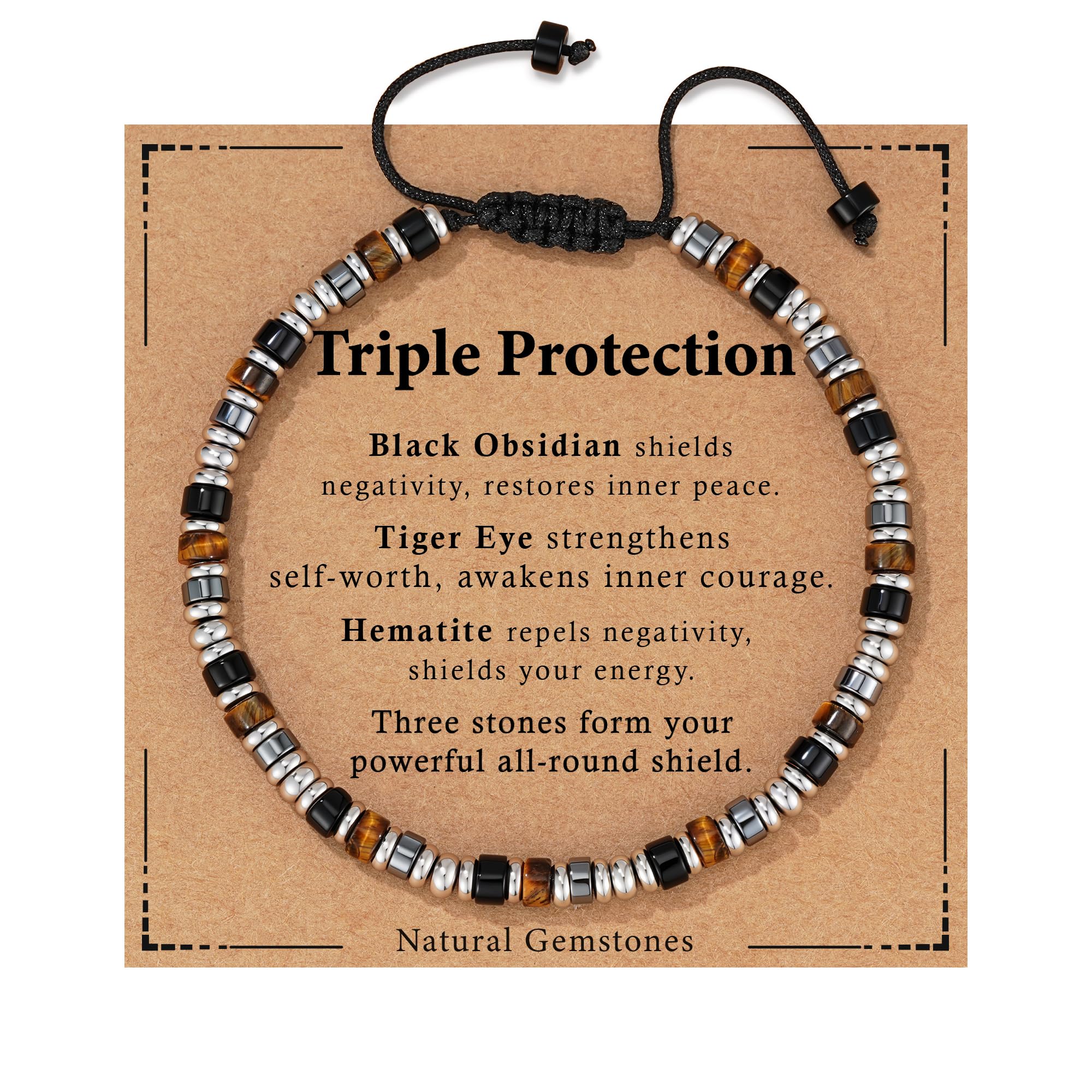 Jesvo pulsera frontal con cuentas combinadas y estilo masculino