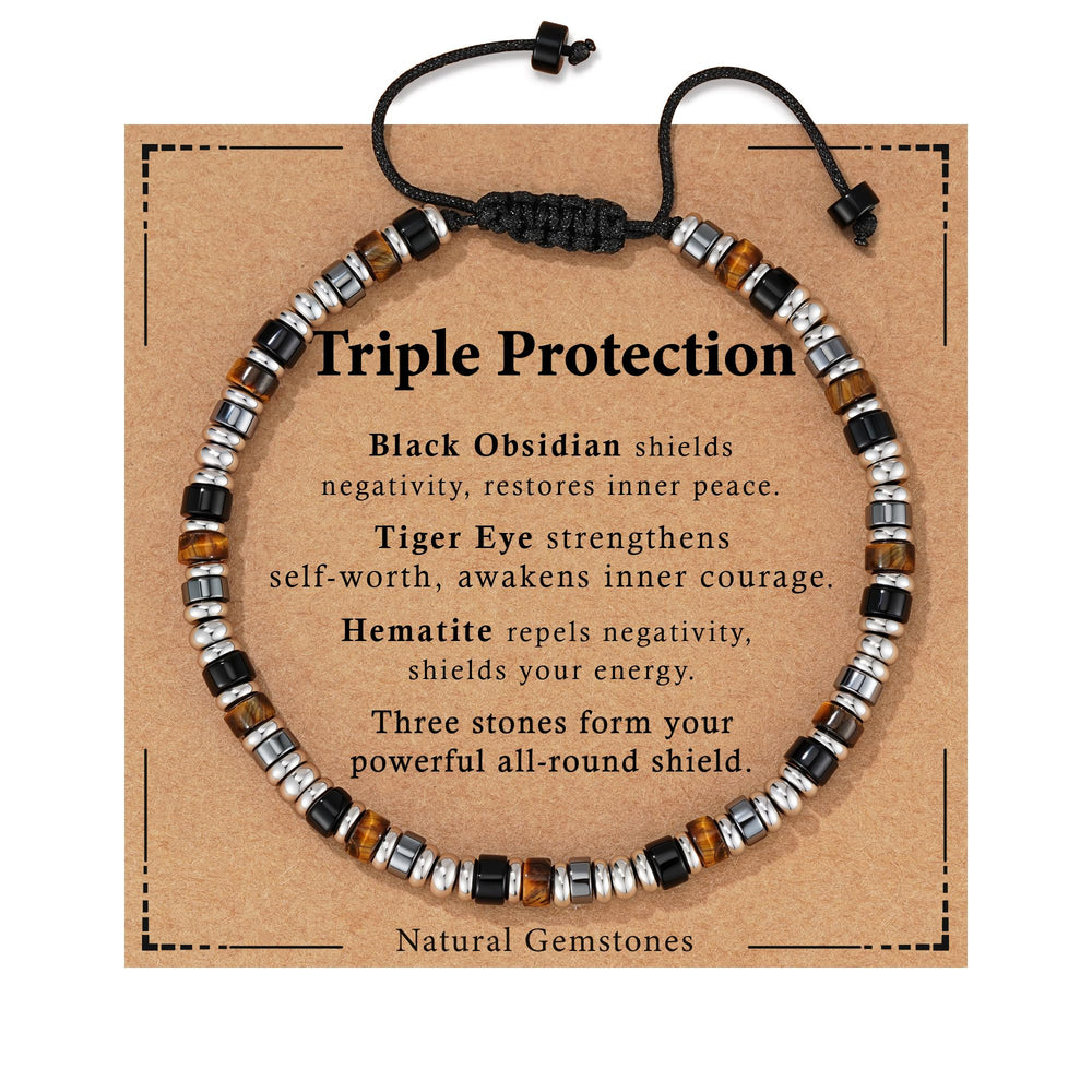 Jesvo pulsera frontal con cuentas combinadas y estilo masculino