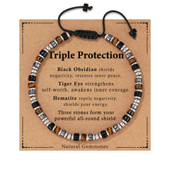 Jesvo pulsera frontal con cuentas combinadas y estilo masculino