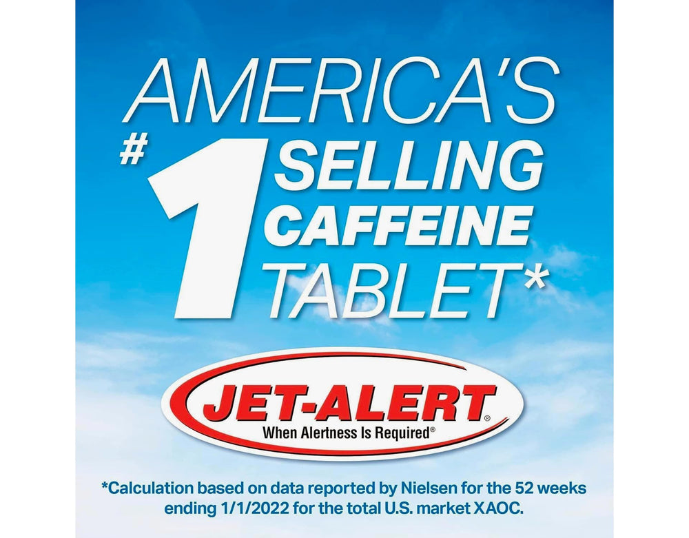 Jet-Alert caplet junto a taza para comparar potencia y efecto