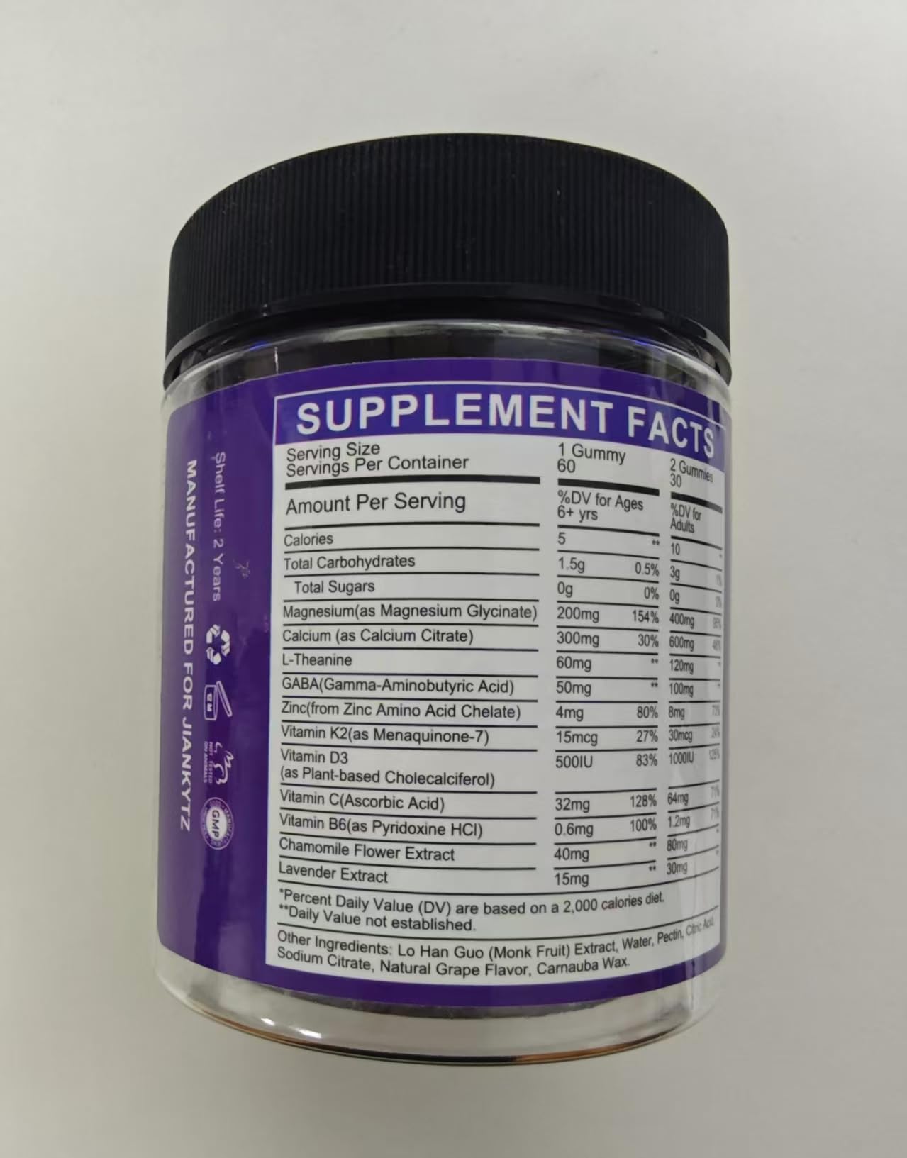 JIANKYTZ caja y frasco 60 ct para apreciar cantidad y tamaño del envase