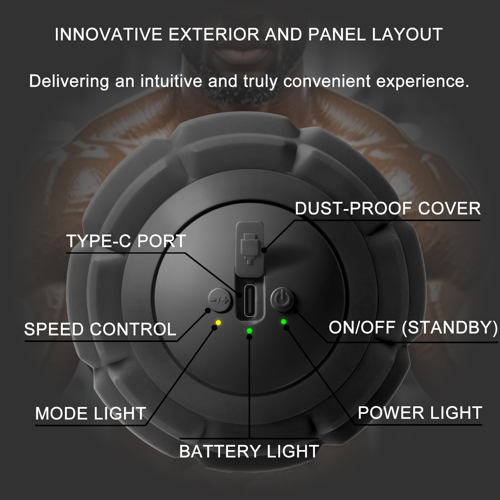 JIEJUNJIE detalle del botón y modos de vibración para control de intensidad