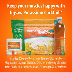 Cucharada con porción de polvo Jigsaw Health Potassium Cocktail, control exacto de la dosis diaria