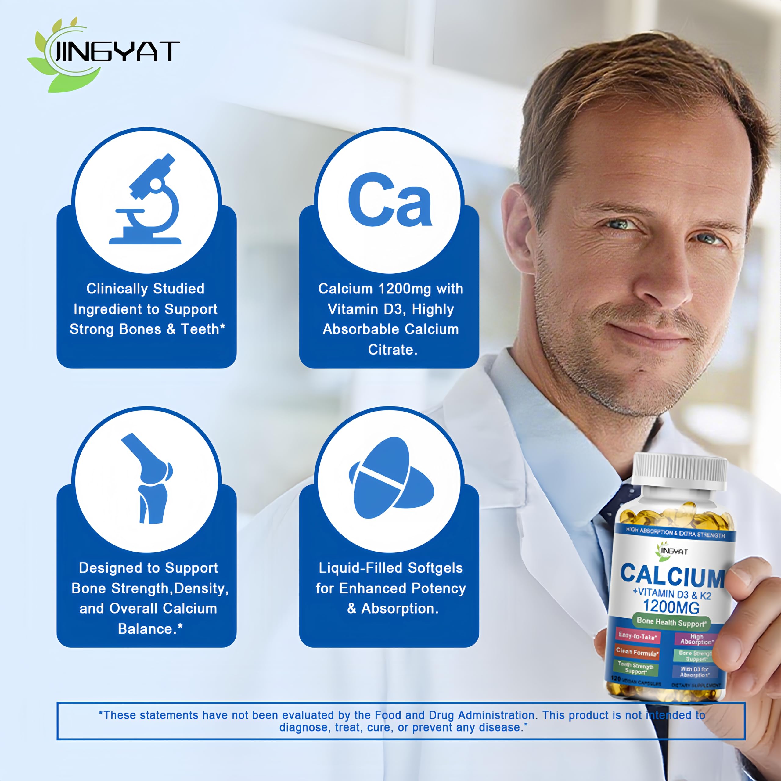 JINGYAT envase abierto con softgels listos para uso diario y conveniencia