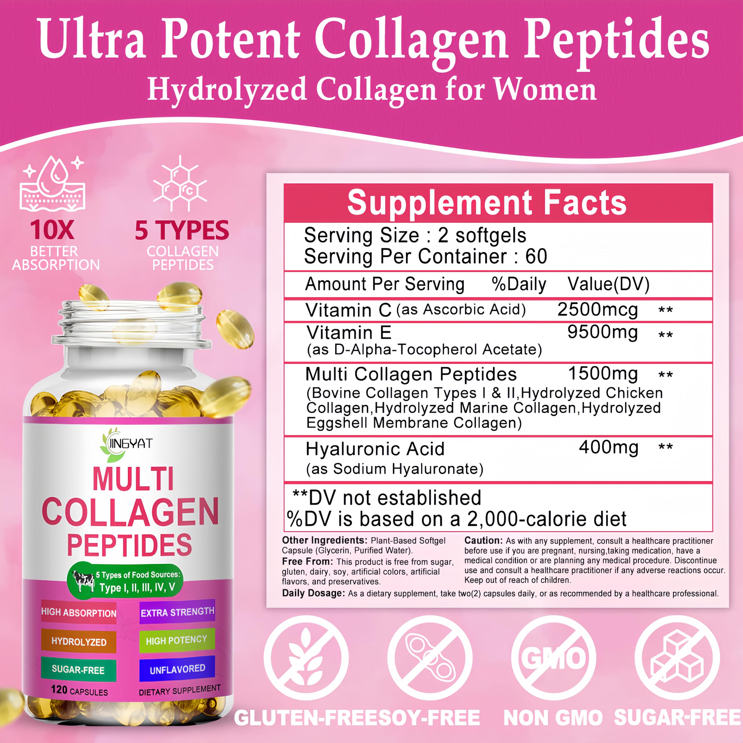 JINGYAT etiqueta nutricional para mostrar ingredientes y formato limpio