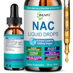 JINGYAT frasco delantero de NAC 1200 mg mostrando diseño y tamaño, facilita elección rápida