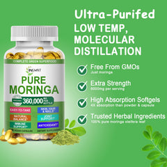 JINGYAT gota de aceite de Moringa resaltando absorción y biodisponibilidad