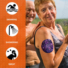 Jinyu-Sega tamaño comparado con sensor Dexcom G7 para ajuste
