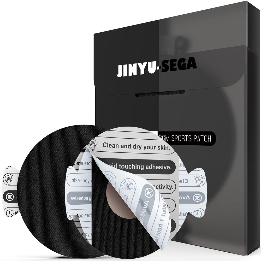 Jinyu-Sega empaque frontal mostrando 20 parches y beneficios de sujeción
