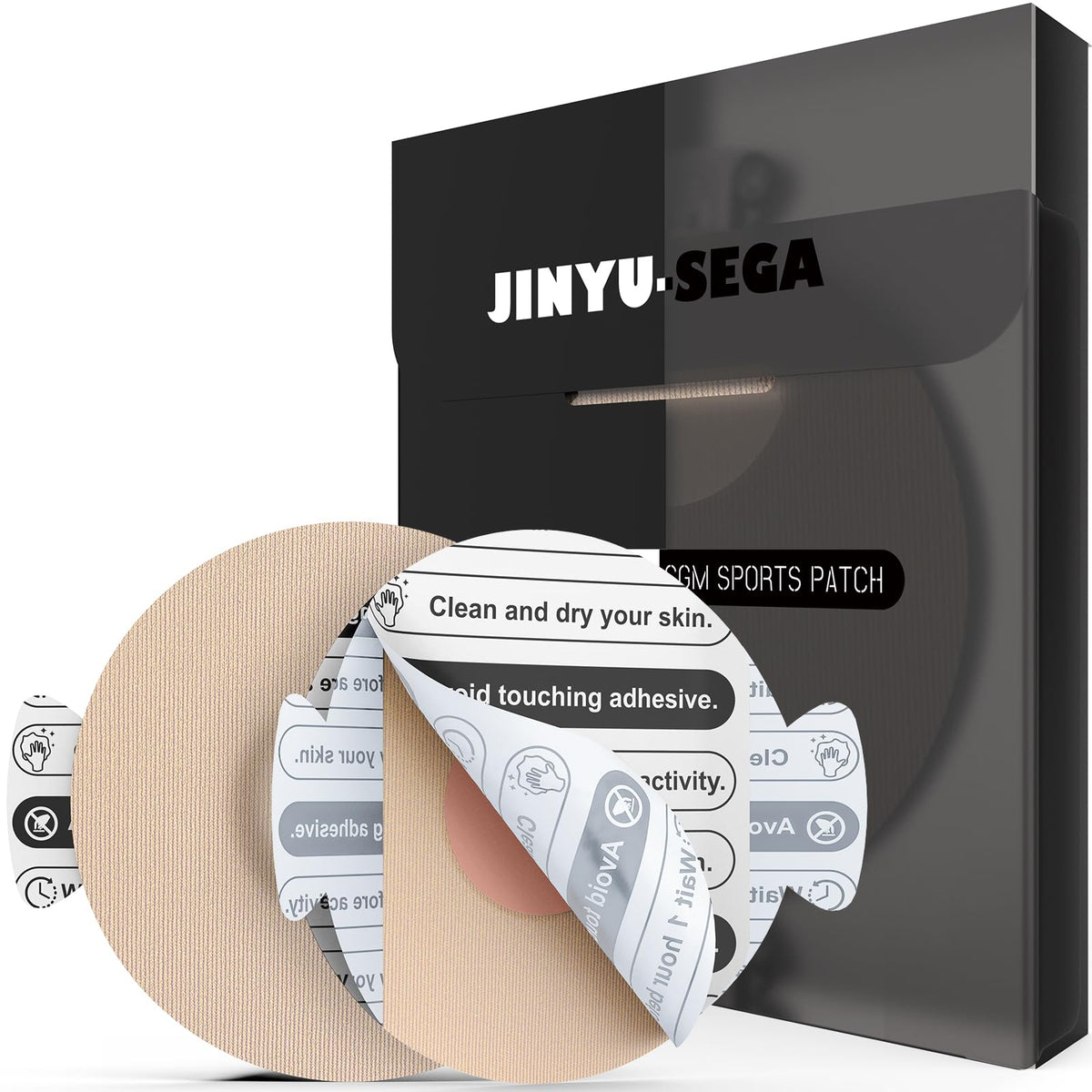 Jinyu-Sega frontal del empaque mostrando 20 parches y beneficios visibles