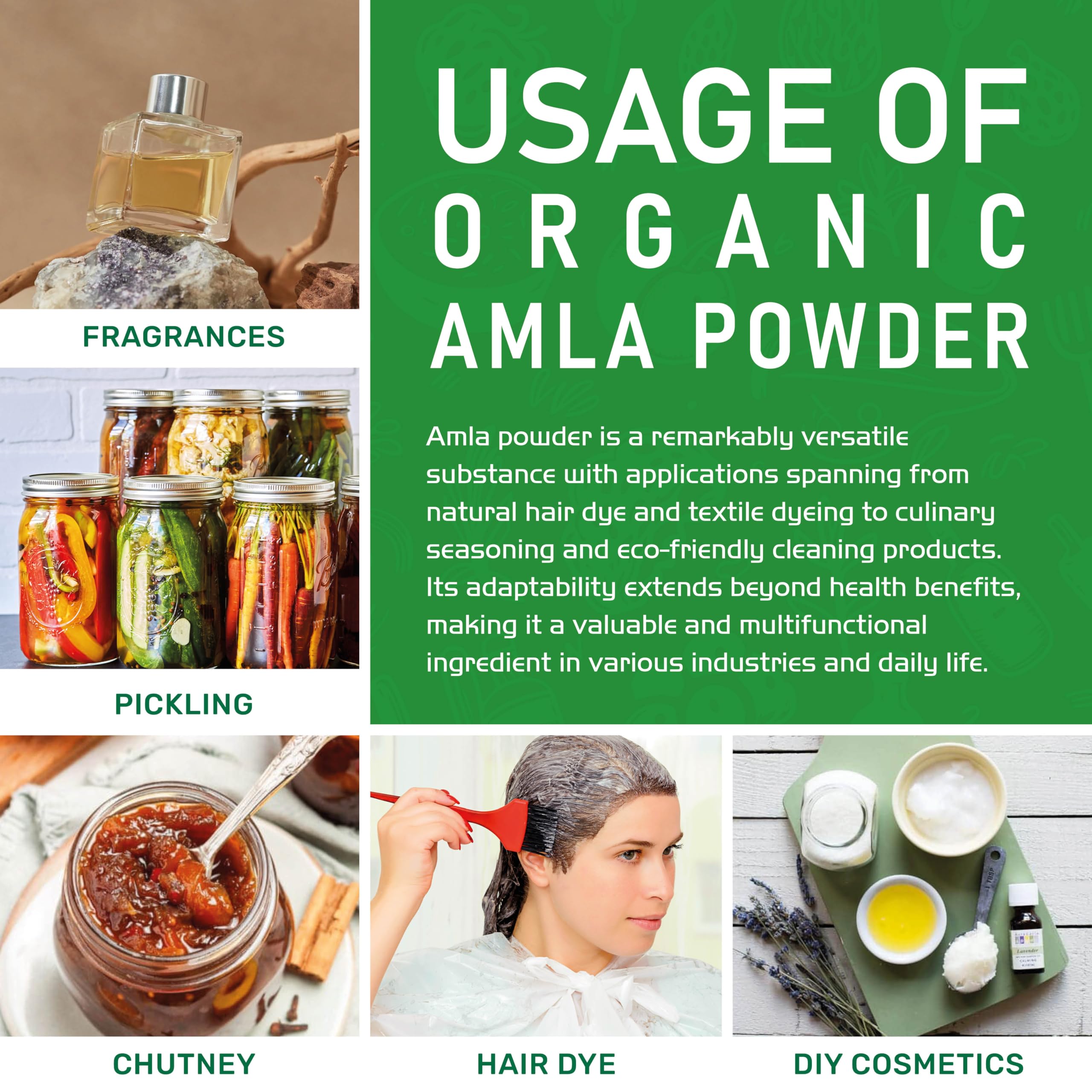 Escena de estilo de vida saludable con Jiva Organics amla en la encimera