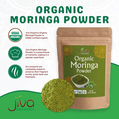Jiva Organics mano sosteniendo la bolsa, formato práctico a granel