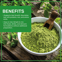 Jiva Organics polvo de moringa mezclado en batido nutritivo