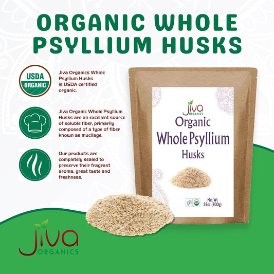 Jiva Organics textura granular del psyllium promoviendo versatilidad
