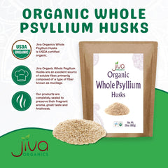 Jiva Organics textura granular del psyllium promoviendo versatilidad