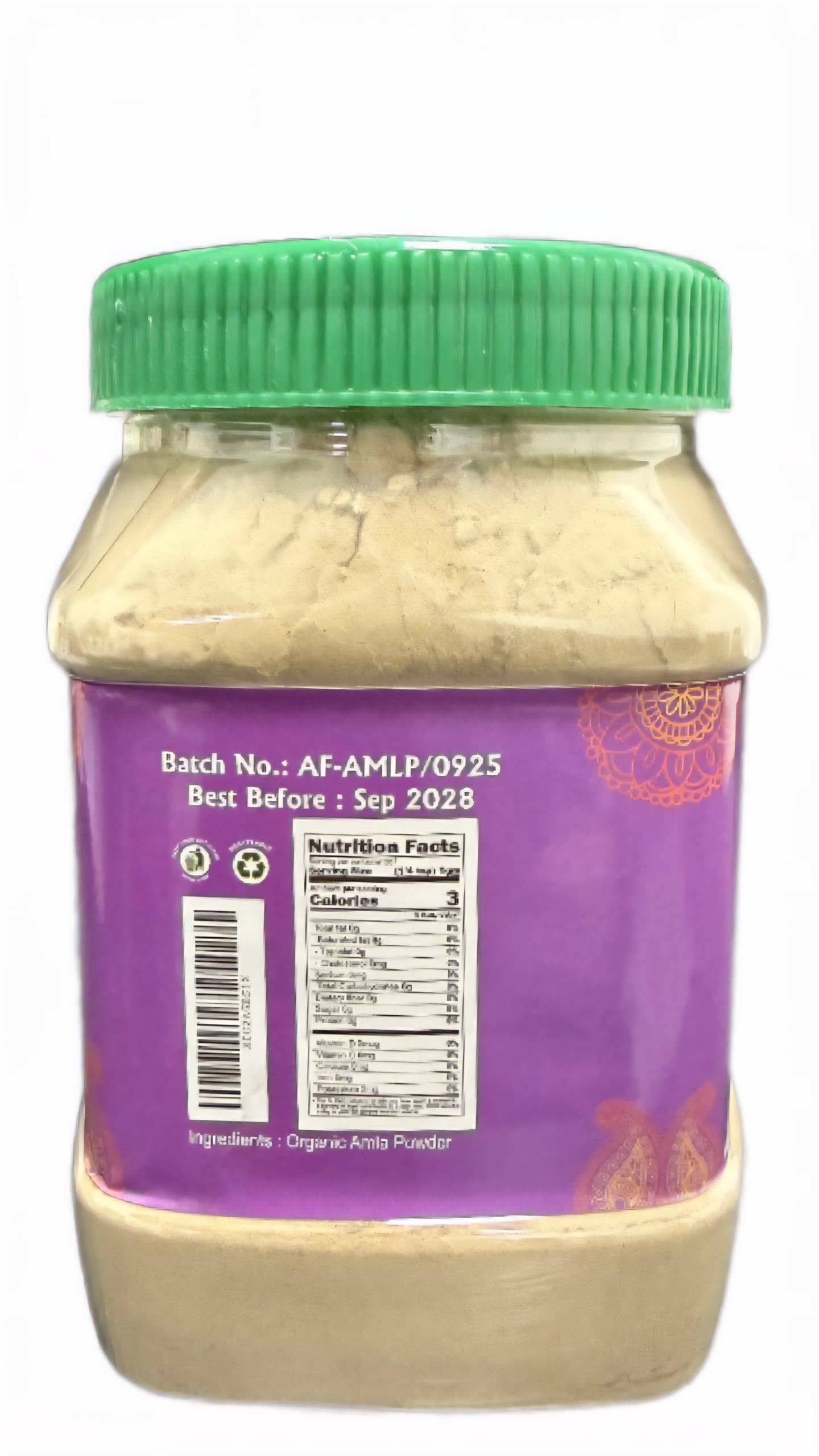 Batido nutritivo con amla Jiva Organics para energía y sabor natural