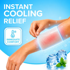 JJ CARE primer plano del gel hidrogel mostrando textura refrescante y protección
