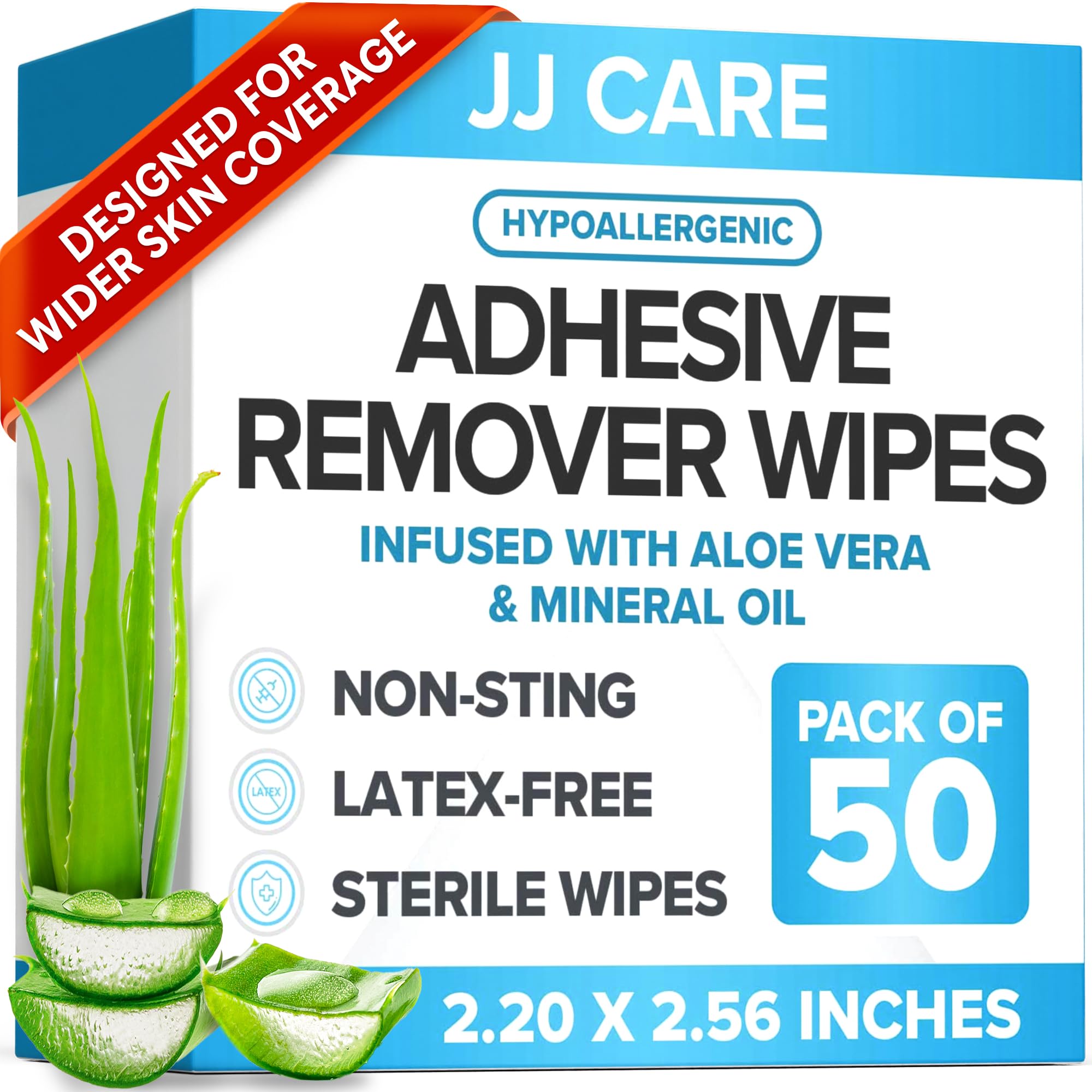 JJ CARE paquete frontal con 50 toallitas práctico y transportable