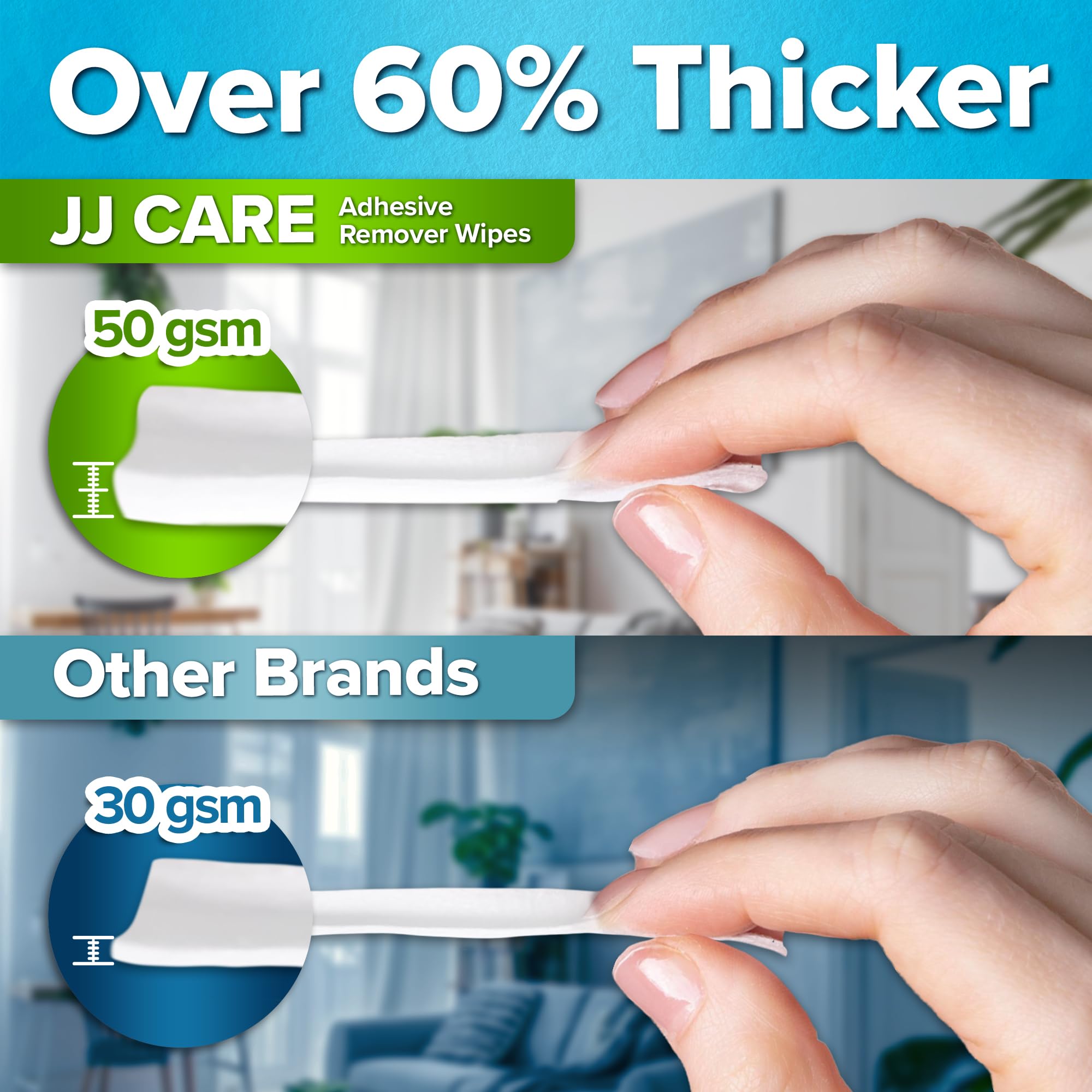 JJ CARE toallita individual abierta lista para uso higiénico inmediato