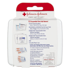 J&J Red Cross detalle de vendas y gasas, materiales estériles listos