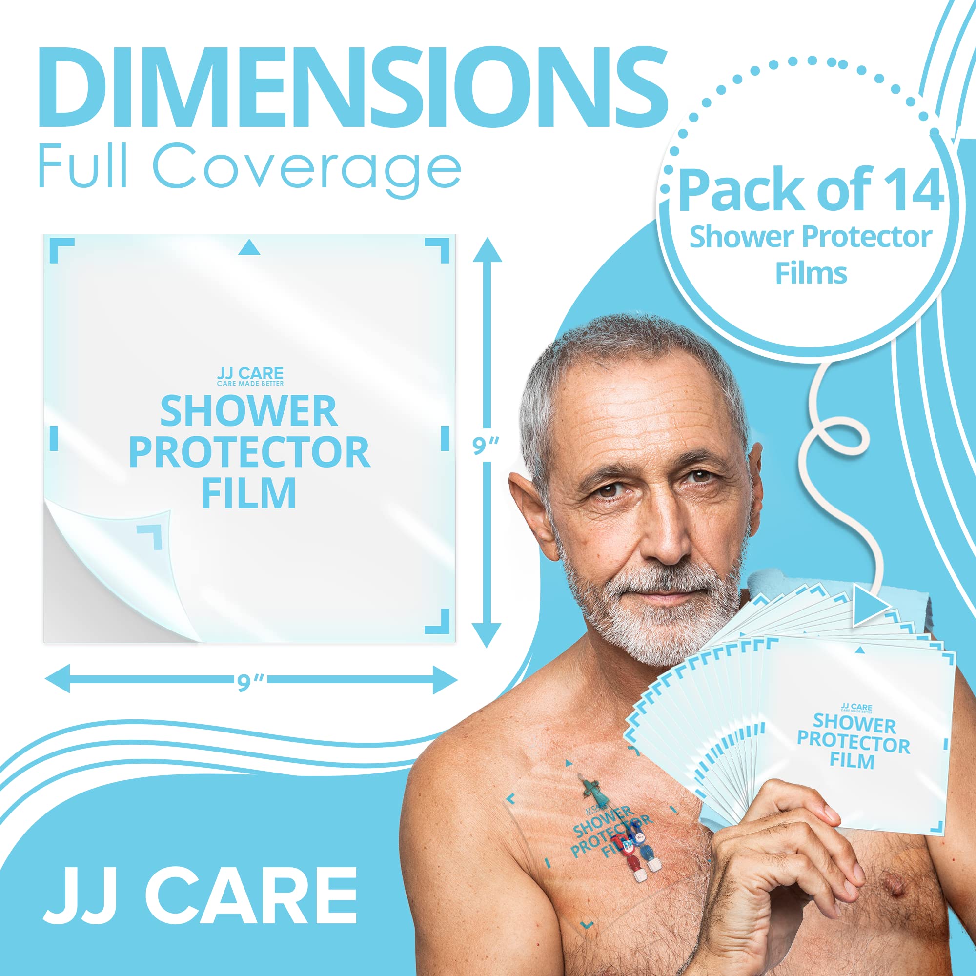 JJ CARE protector colocado en brazo con PICC, mantiene seco el catéter